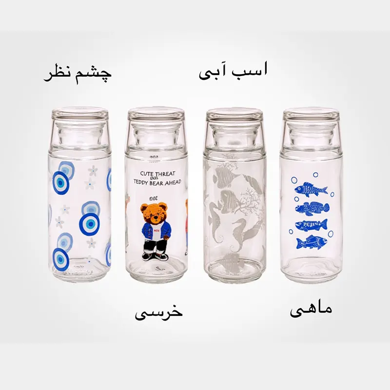 بطری و لیوان شب چاپدار لیمون کد 2358 — تصویر ۳