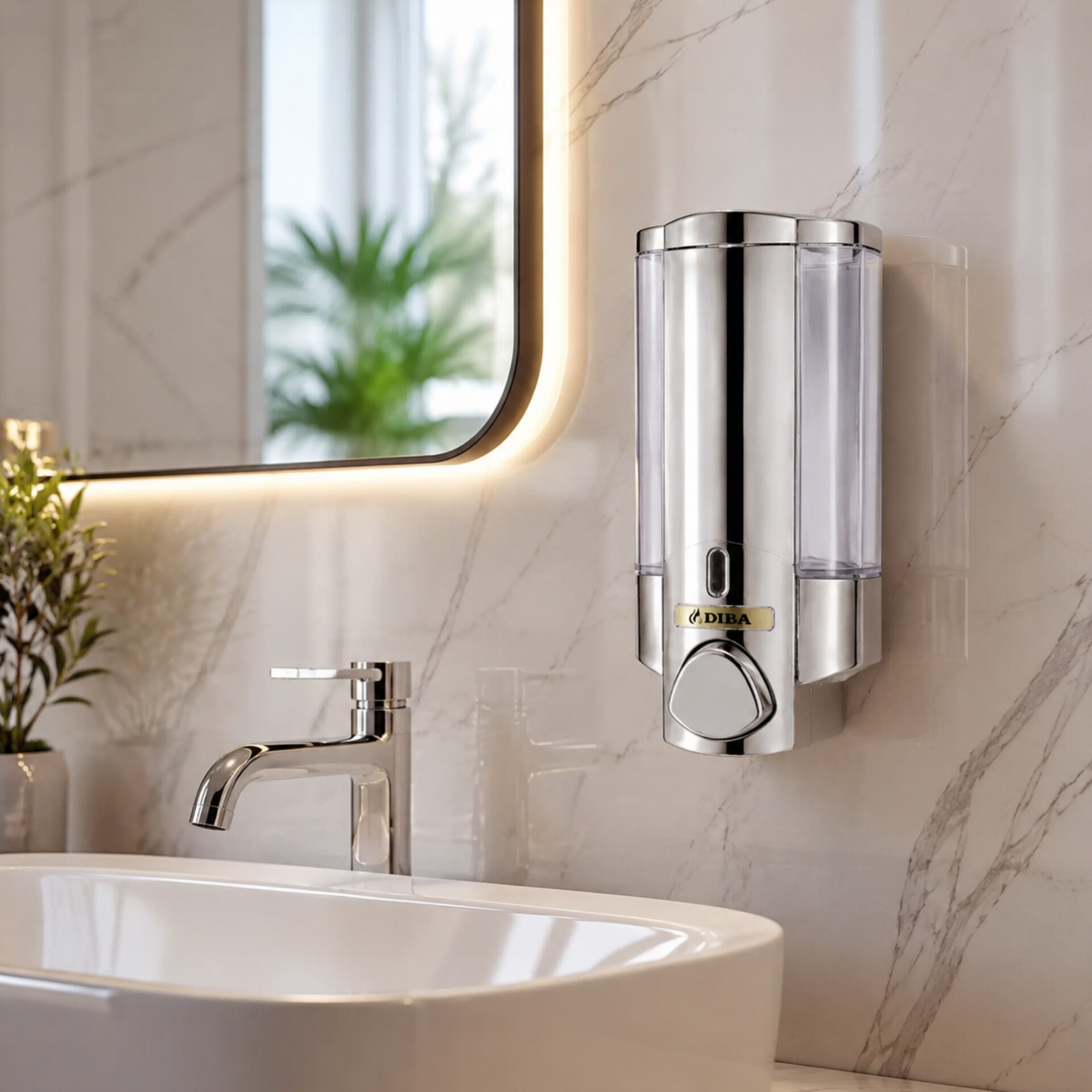 پمپ مایع دستشویی دیواری دیبا مدل نیلوفر — تصویر ۵
