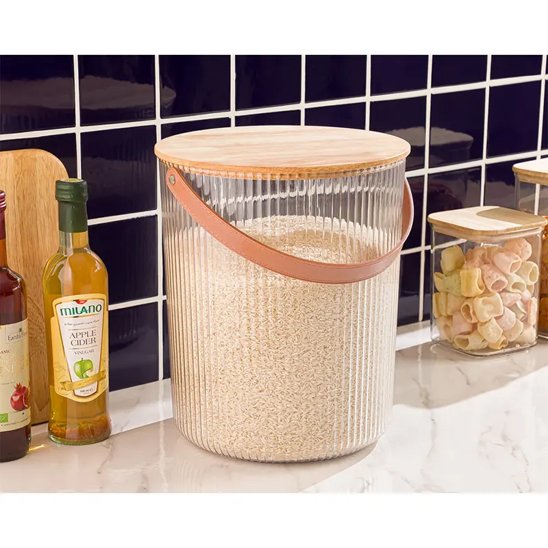 سطل شیاردار درب چوبی لیمون کد 2455 — تصویر ۲