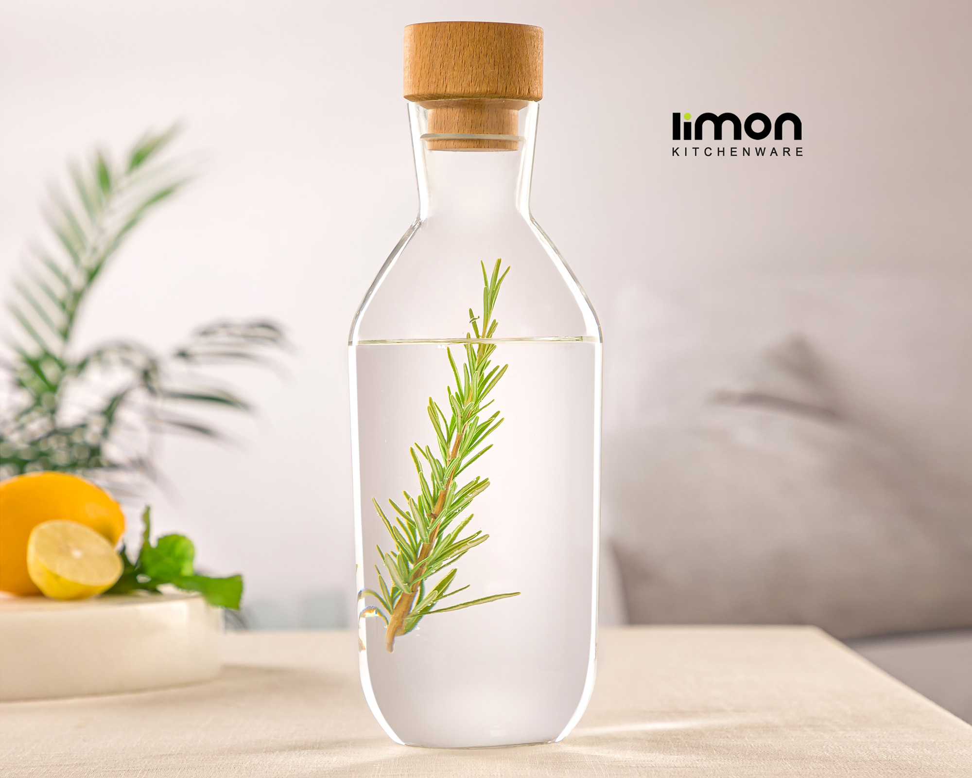 بطری آب درب چوبی 1.1 لیتر