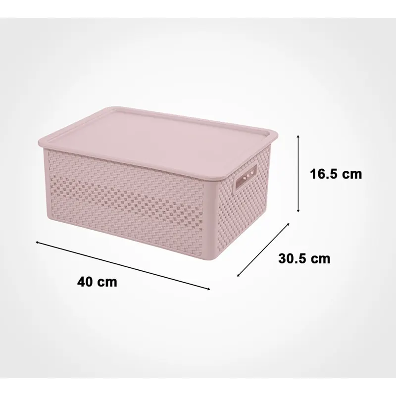 جعبه درب‌ دار متوسط طرح بافت لیمون کد 2157 — تصویر ۲