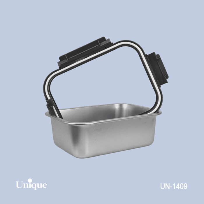 ظرف غذای 3 سایز استیل درب شیشه ای یونیک کد UN-1409 (خارجی با کیفیت عالی) — تصویر ۲