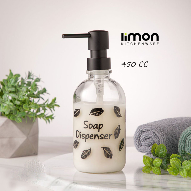 مخزن مایع دستشویی لیمون مدل گرد 450 سی سی کد RM2089 — تصویر ۲