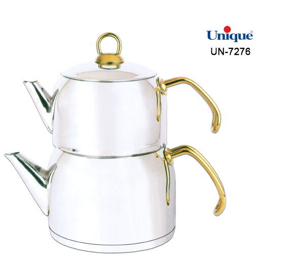 کتری قوری لوله ای 3 لیتر دسته استیل کد UN-7276 — تصویر ۲