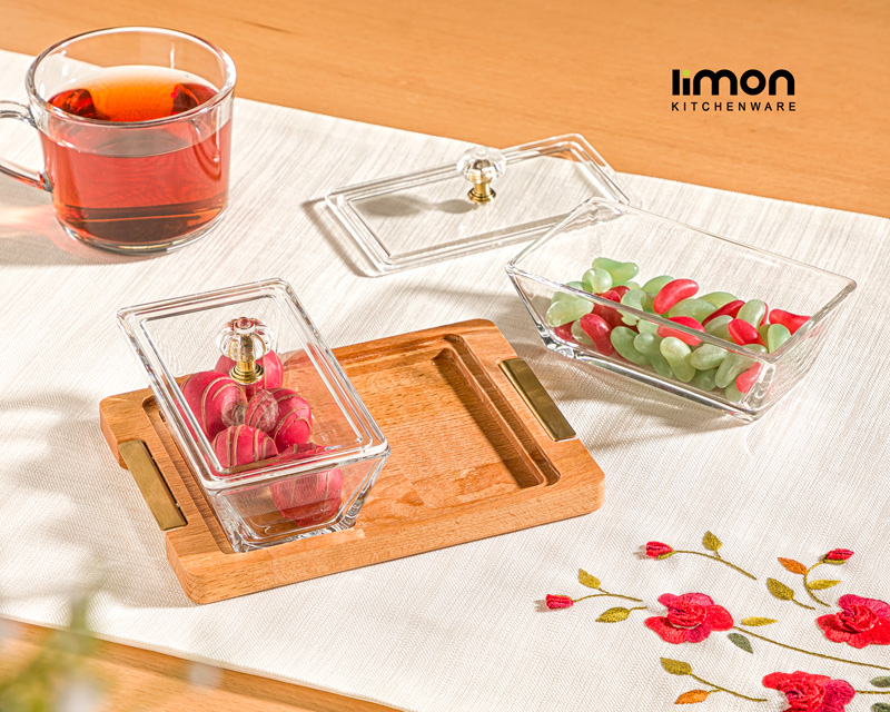 اردور خوری مستطیل دربدار پایه چوبی 2 عددی