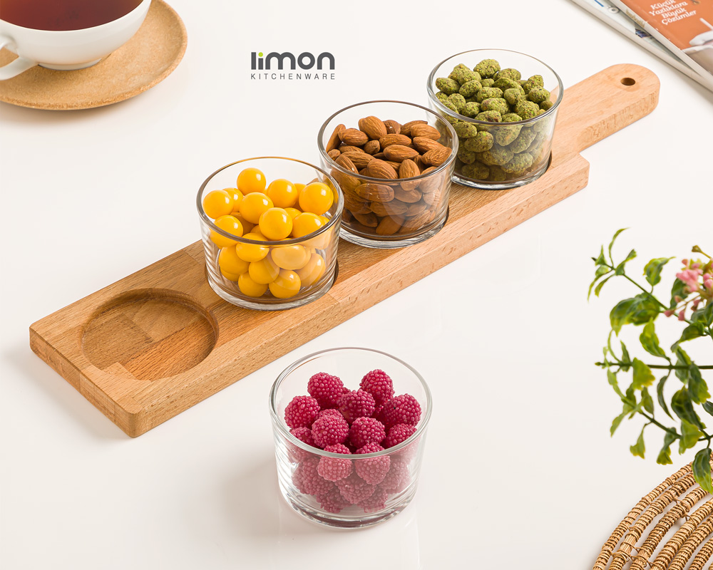 اردورخوری پایه چوبی 190 میلی لیتر 4 عددی