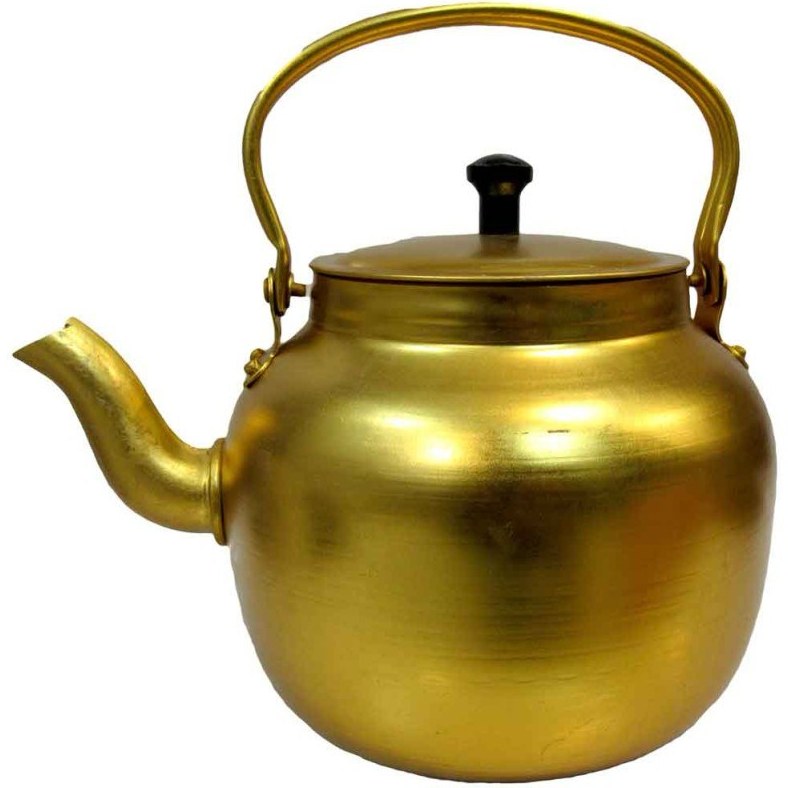 کتری و قوری آلومینیوم روحی مدل طلایی سایز ۲۰ — تصویر ۳