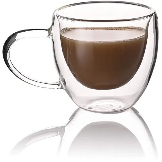 فنجان قهوه خوری دوجداره دسته دار