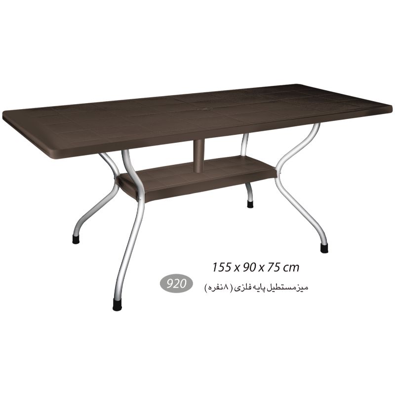 میز مستطیل پایه فلزی 8 نفره کد 920 — تصویر ۷
