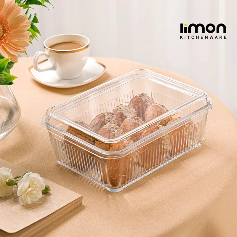 ظرف شیشه ای دربدار لیمون کد 2260 — تصویر ۲