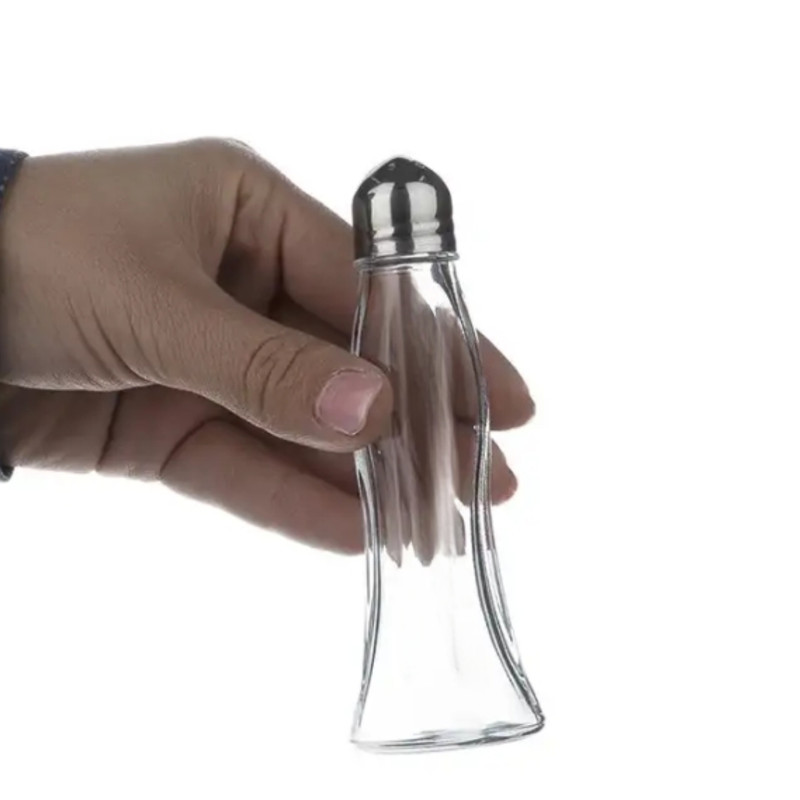نمک‌پاش لیمون مدل شیشه ای درب استیل کد HS2411 مجموعه 2 عددی — تصویر ۲