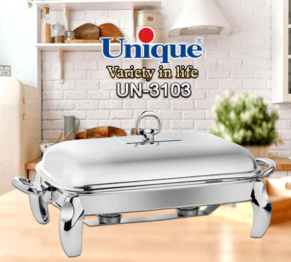 سوفله خوری یونیک مدل پافیلی کروم - مستطیلی متوسط - کد UN-3103