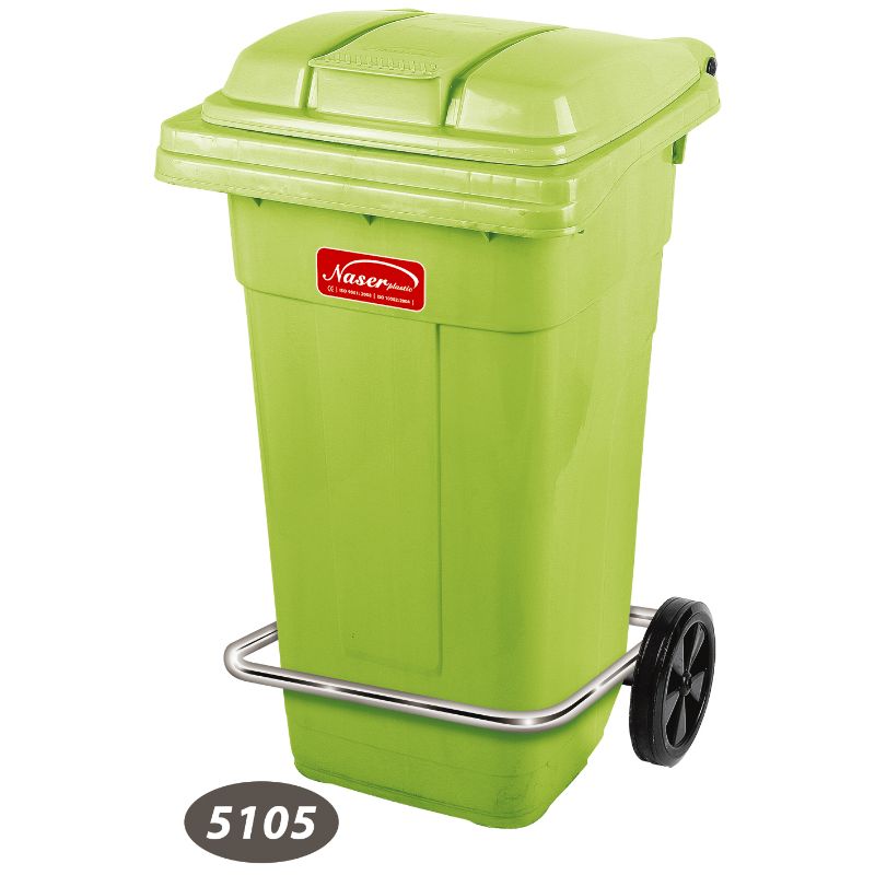 سطل پدال فلزی چرخ دار کد 5105