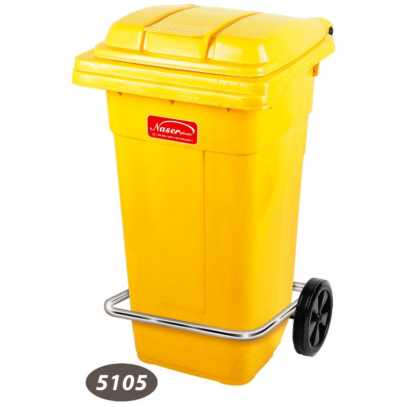 سطل پدال فلزی چرخ دار کد 5105 — تصویر ۶