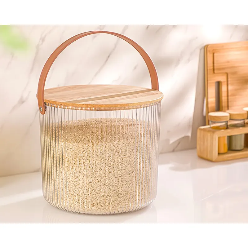 سطل شیاردار درب چوبی لیمون کد 2456 — تصویر ۲
