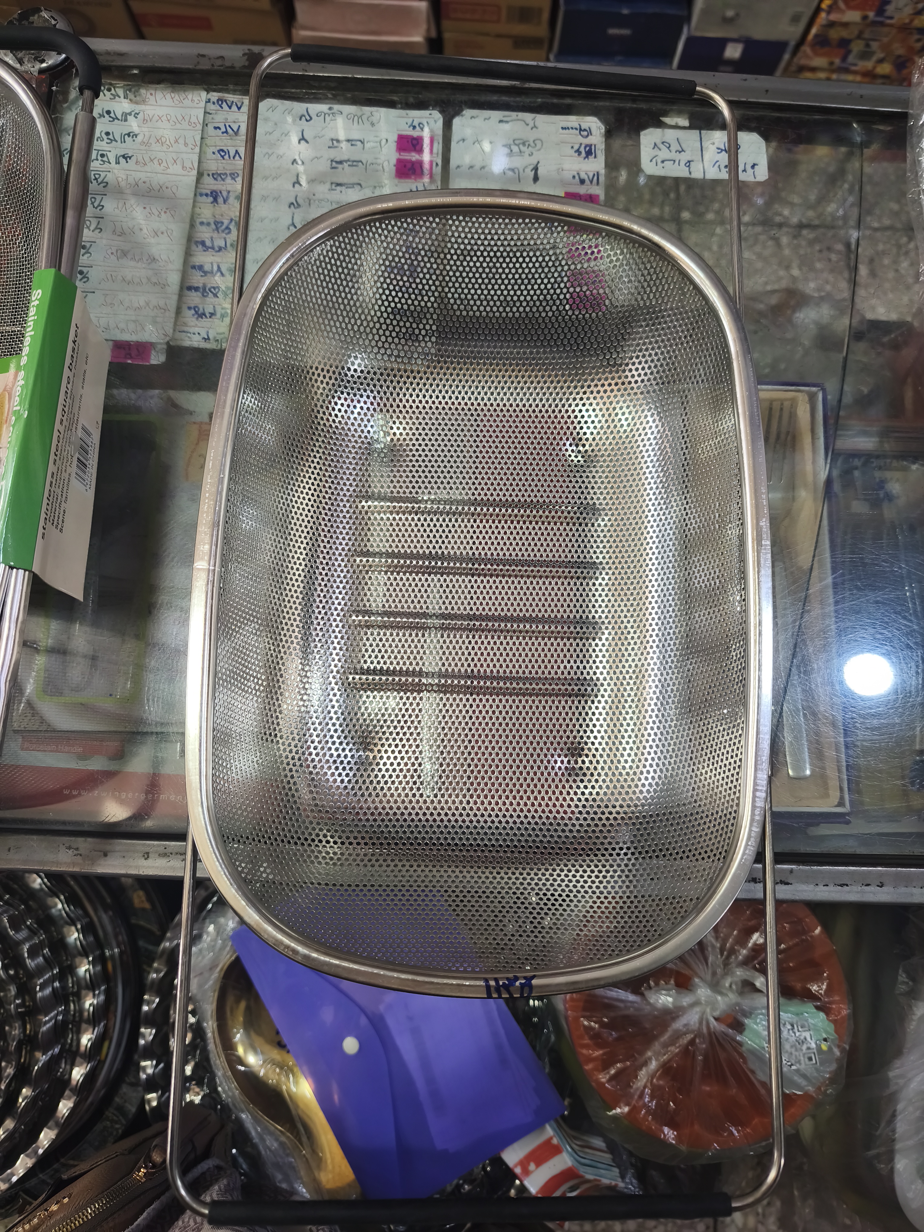 سبد سینک کشویی استیل توری بزرگ — تصویر ۶