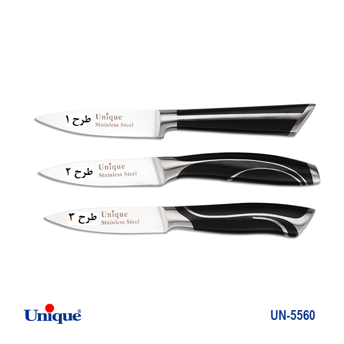 سرویس کارد و ساطور آشپزخانه یونیک کد UN-5560 (8 پارچه با پایه چوبی) — تصویر ۴