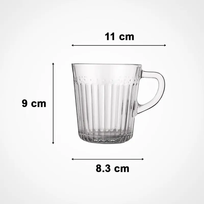 فنجان شیشه‌ای شیاردار لیمون کد 2281 — تصویر ۳