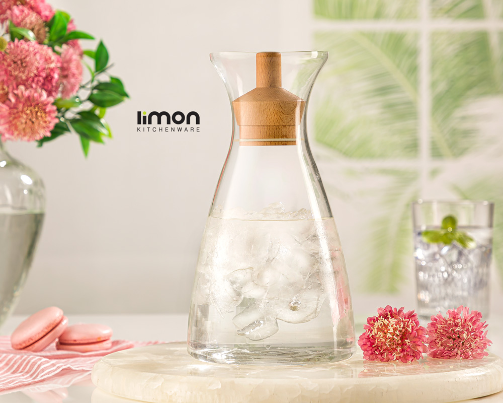 بطری آب درب چوبی 1 لیتر