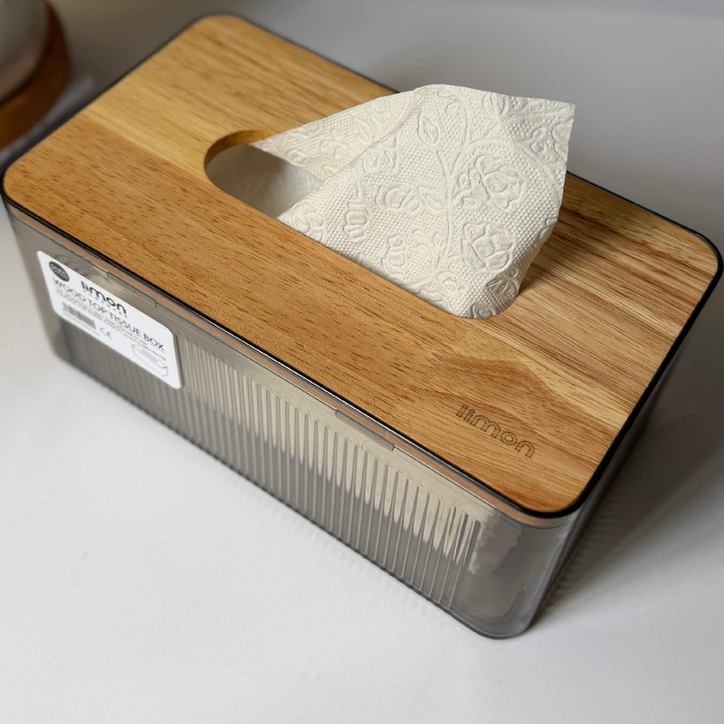 جای دستمال کاغذی لیمون مدل رویه چوبی کد HS2372 — تصویر ۶