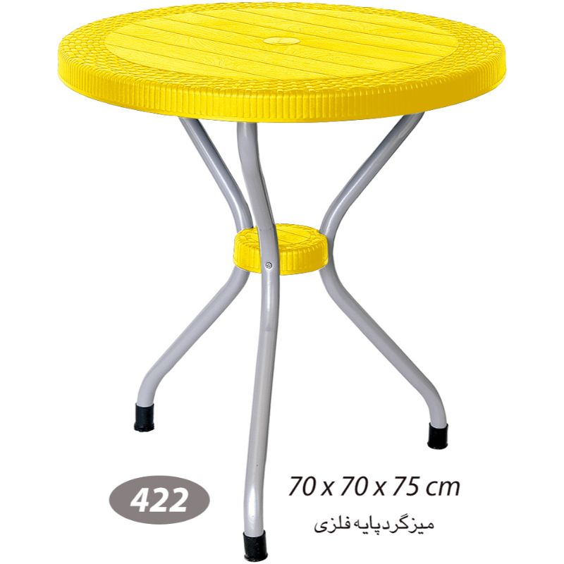 میز گرد حصیر بافت پایه فلزی قطر 70 کد 422 — تصویر ۷