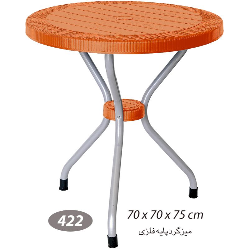 میز گرد حصیر بافت پایه فلزی قطر 70 کد 422 — تصویر ۸