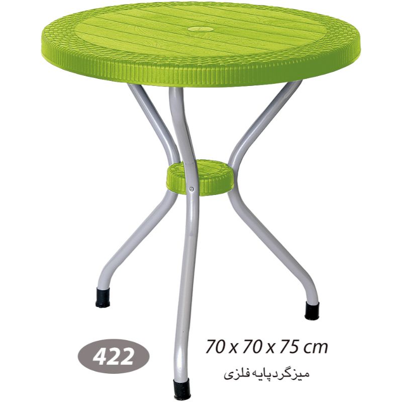 میز گرد حصیر بافت پایه فلزی قطر 70 کد 422 — تصویر ۶