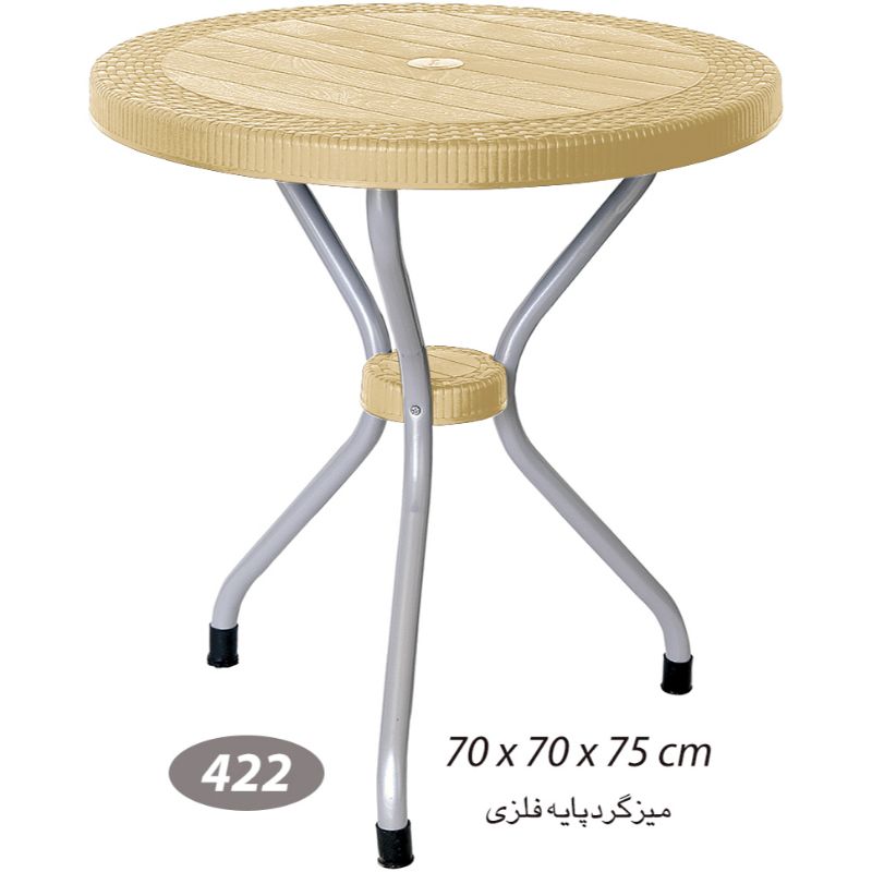 میز گرد حصیر بافت پایه فلزی قطر 70 کد 422 — تصویر ۱۰