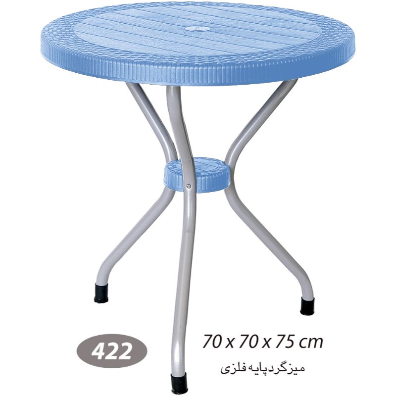 میز گرد حصیر بافت پایه فلزی قطر 70 کد 422 — تصویر ۵