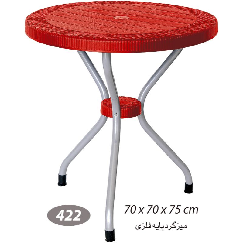 میز گرد حصیر بافت پایه فلزی قطر 70 کد 422 — تصویر ۹