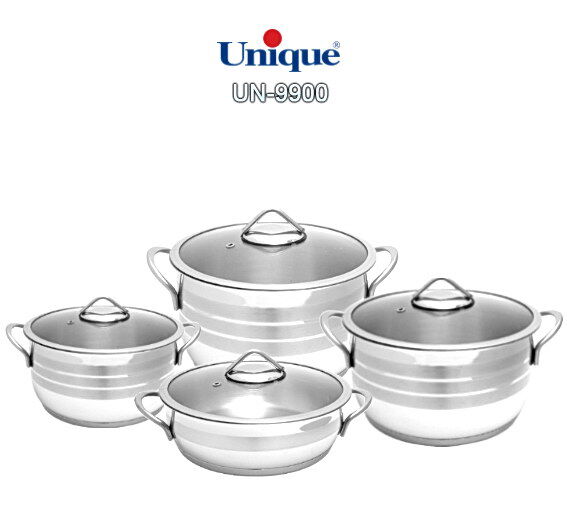 سرویس قابلمه 8 پارچه استیل یونیک کد UN-9900 — تصویر ۲