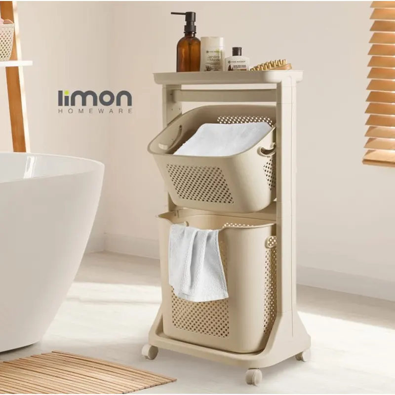 سبد رخت دو طبقه طرح بافت لیمون کد 2141 — تصویر ۲