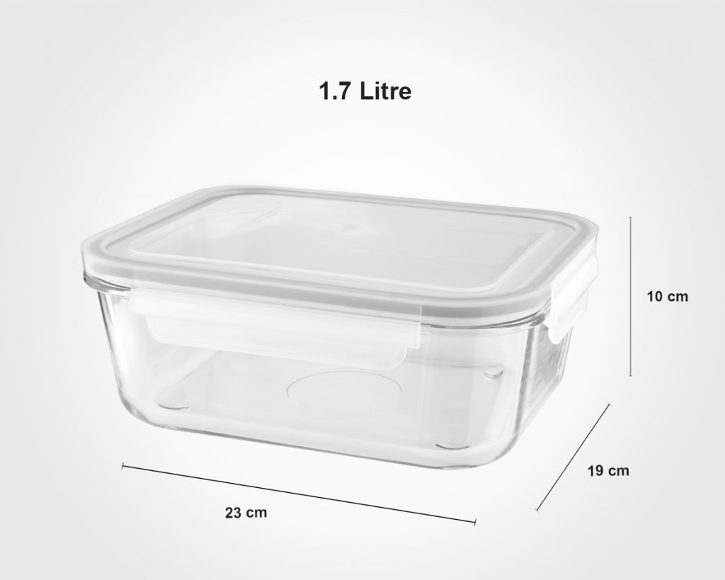 ظرف شیشه ای مستطیل 1.7 لیتر — تصویر ۲