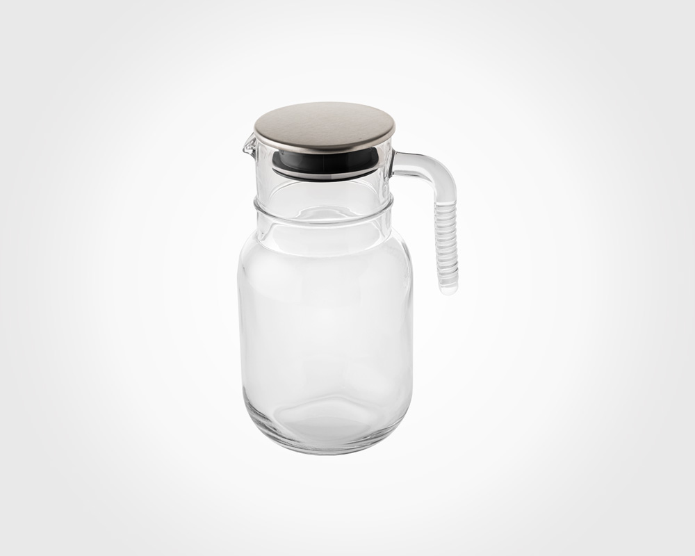 پارچ شیشه ای 1.5 لیتر درب استیل — تصویر ۲