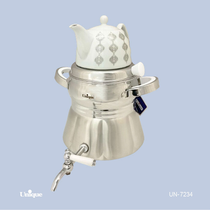 کتری قوری استیل 5 لیتر شیردار یونیک کد UN-7234