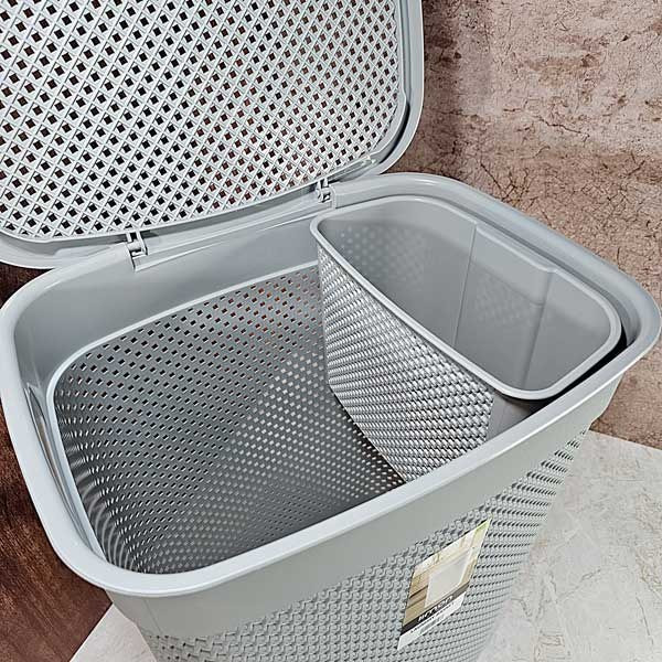 سبد رخت چرک لیمون مدل بافت کد HS2136 مجموعه 2 عددی — تصویر ۳