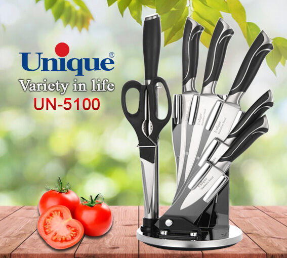 سرویس کارد و ساطور آشپزخانه یونیک کد UN-5100 (طرح شماره 1)