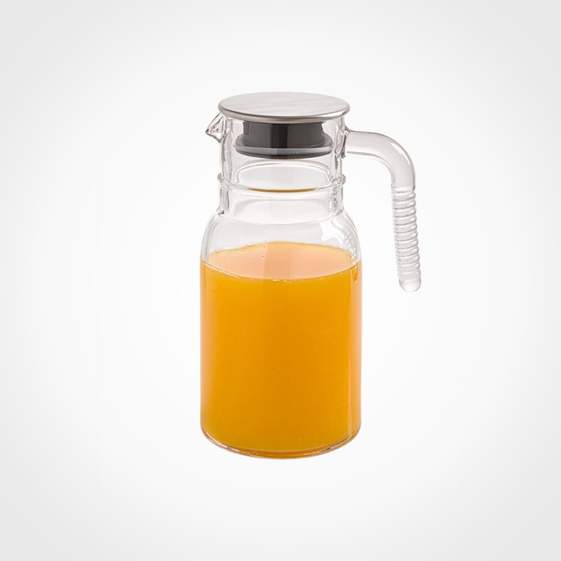 پارچ لیمون مدل شیشه ای درب استیل کد H2349 — تصویر ۴