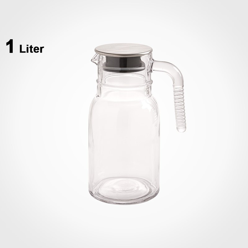 پارچ لیمون مدل شیشه ای درب استیل کد H2349 — تصویر ۲