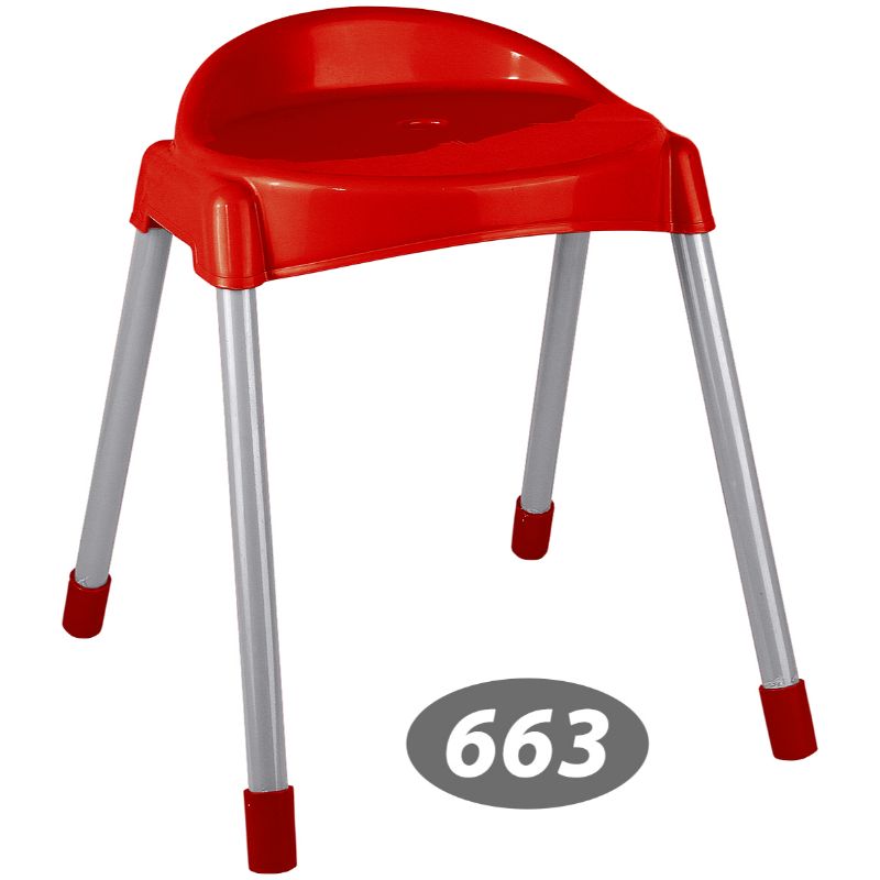 چهار پایه پشتی دار پایه فلزی متوسط کد 663 — تصویر ۳