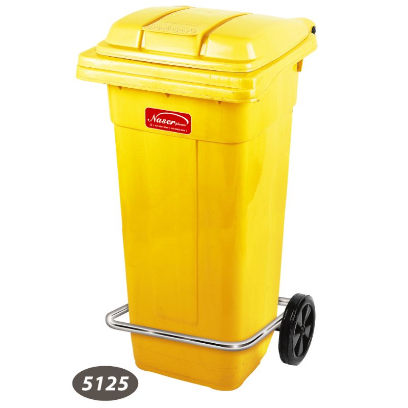 سطل پدال فلزی چرخ دار 2 کد 5125 — تصویر ۳