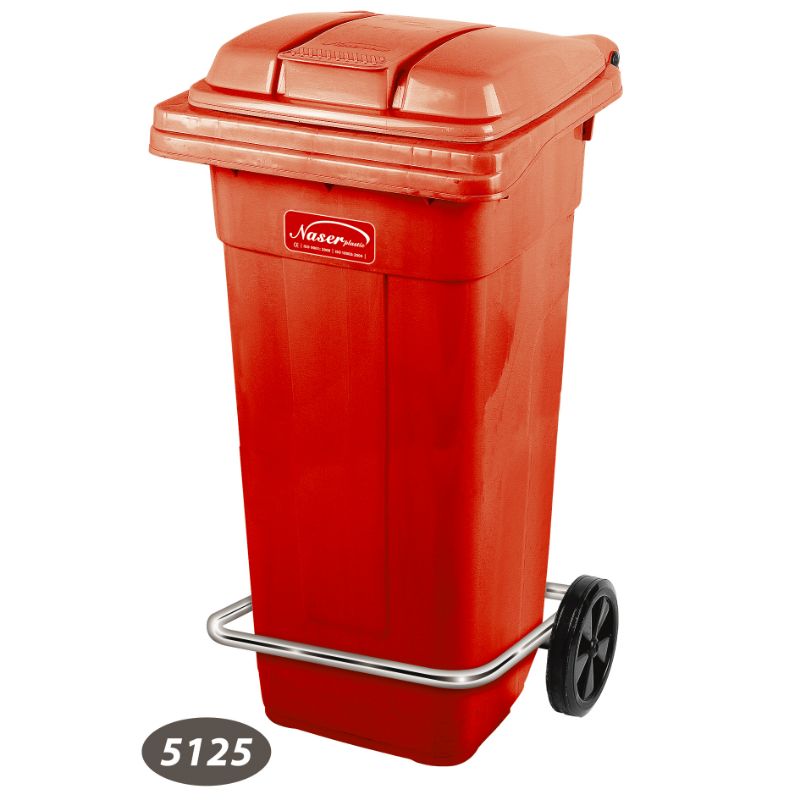 سطل پدال فلزی چرخ دار 2 کد 5125