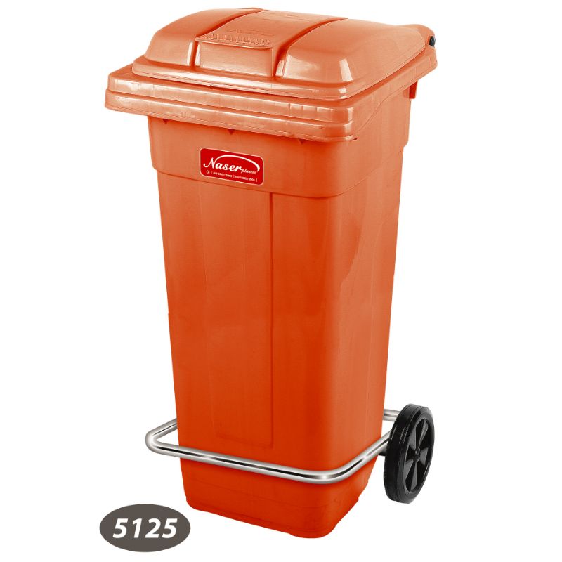 سطل پدال فلزی چرخ دار 2 کد 5125 — تصویر ۵