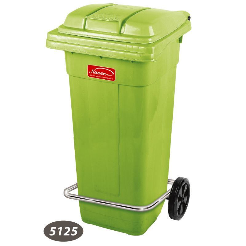 سطل پدال فلزی چرخ دار 2 کد 5125 — تصویر ۴