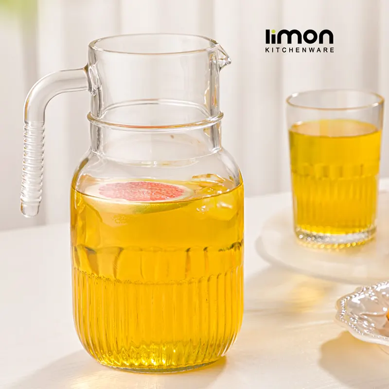پارچ شیشه‌ ای شیاردار لیمون کد 2299 — تصویر ۲