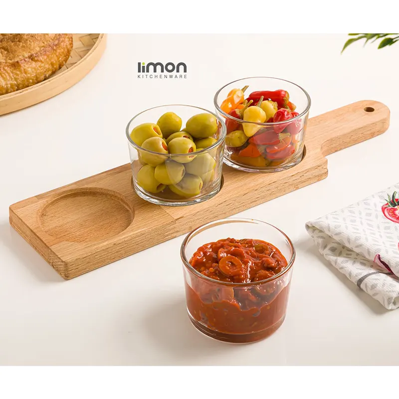 اردوخوری پایه چوبی سه عددی لیمون کد 2218 — تصویر ۲