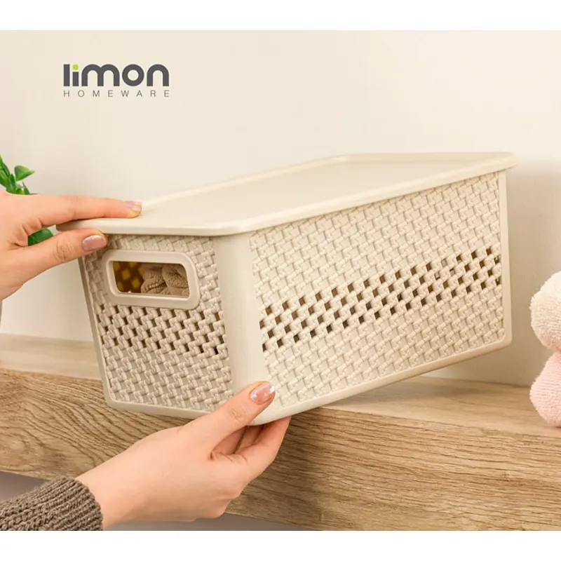جعبه درب‌ دار کوچک طرح بافت لیمون کد 2156 — تصویر ۲