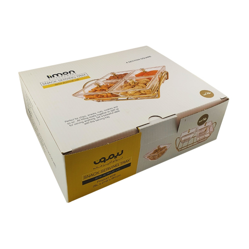 اردوخوری لیمون مدل مربع کد FIDOKA-2108 مجموعه 4 عددی به همراه استند — تصویر ۴