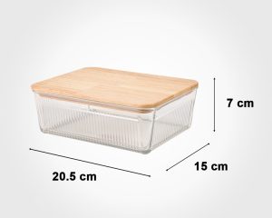 ظرف شیشه ای در چوبی 1.1 لیتر لیمون — تصویر ۳