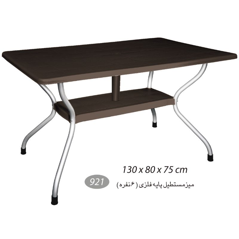 میز مستطیل پایه فلزی 6 نفره کد 921 — تصویر ۶